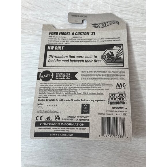 Hot Wheels Car Ford Model  A Custom 31 HW Dirt Toy Race Cars Kids Diecast 2025 - Picture 7 of 7